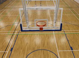 Roof mounted basketball goal