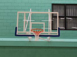 Wall mounted basketball goal