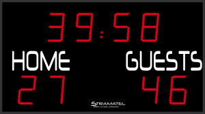 Stramatel FRB outdoor multisport scoreboard with timer and score display
