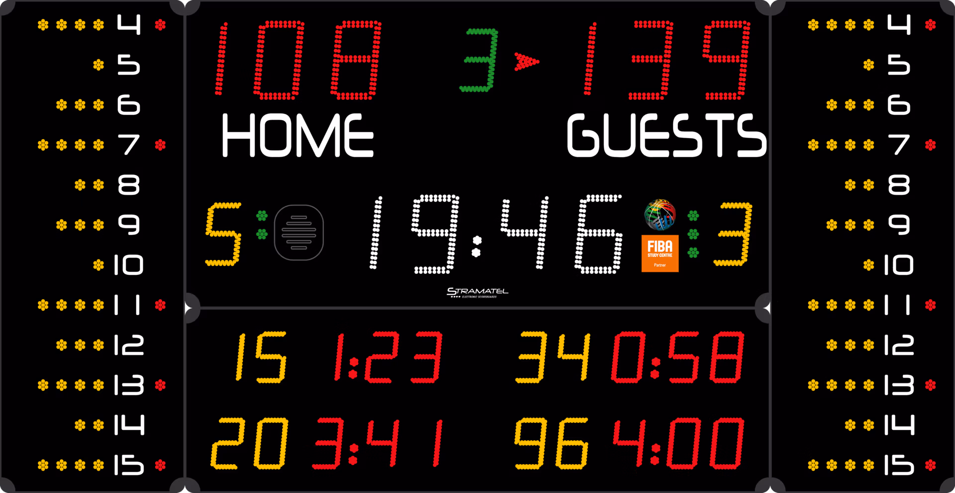 Stramatel 452 MB 3023 indoor multisport scoreboard for basketball handball volleyball and sports halls