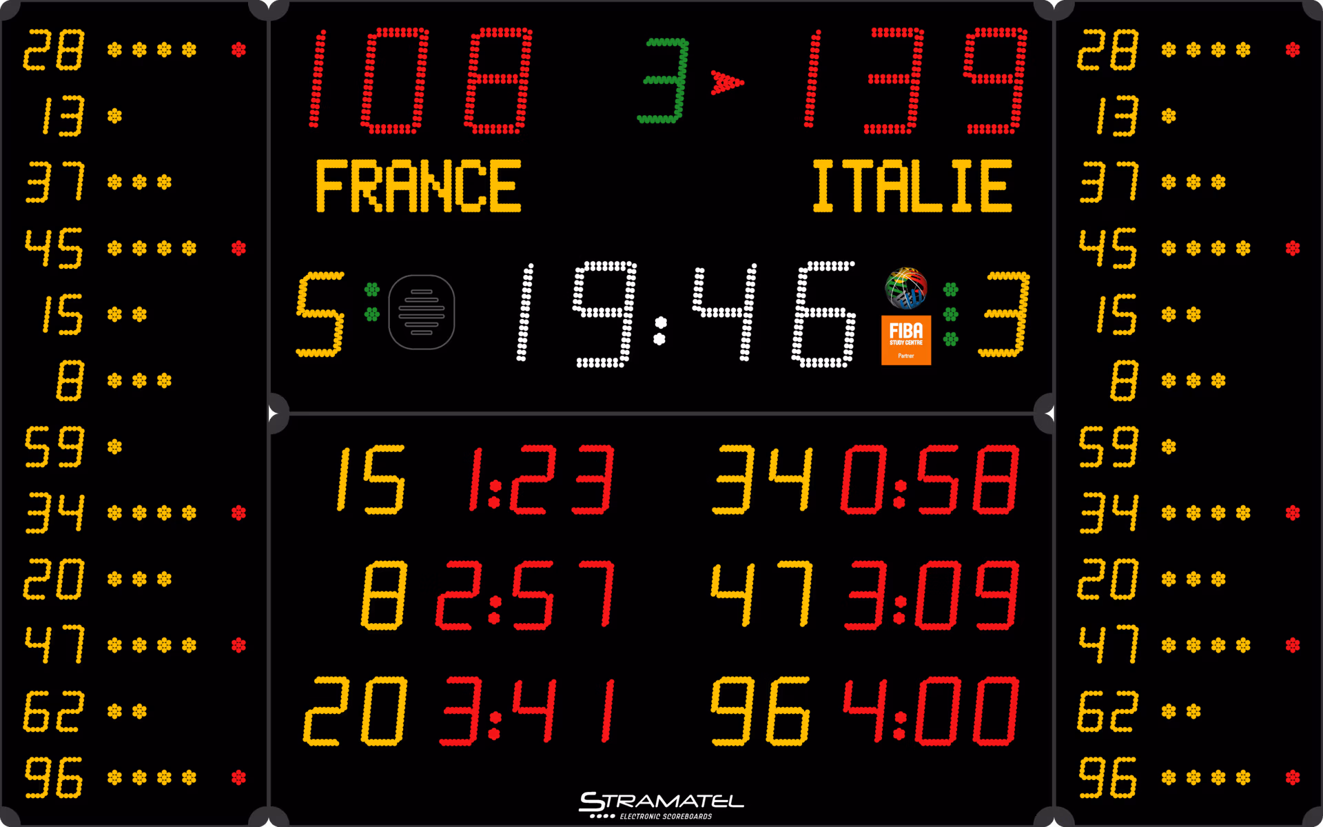 Stramatel 452 MB 3123-2 indoor multisport scoreboard for basketball and handball sports halls