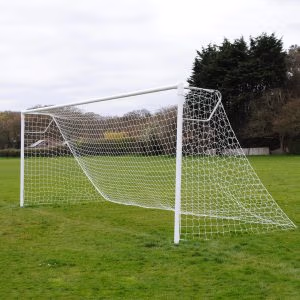 Heavy duty steel football goals for outdoor sports facilities