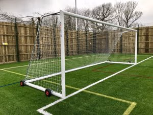 Selfweighted freestanding football goals with wheels