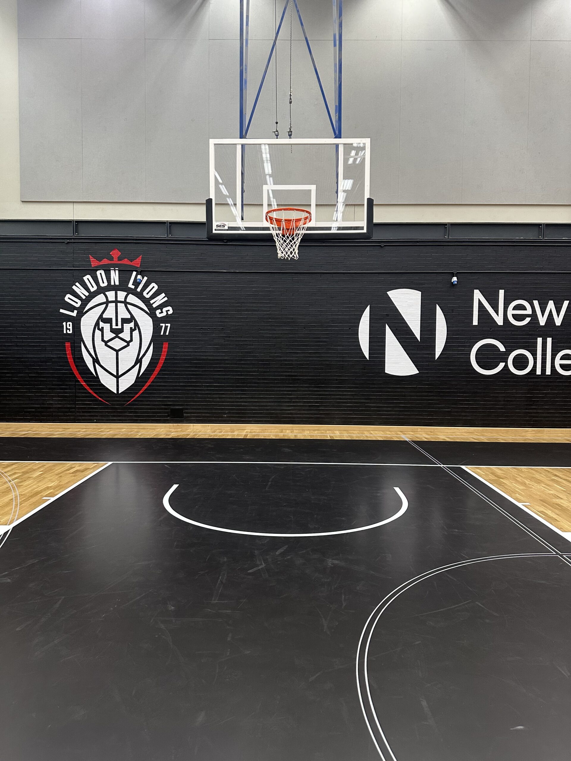 Sports hall basketball goals installation by specialist engineers