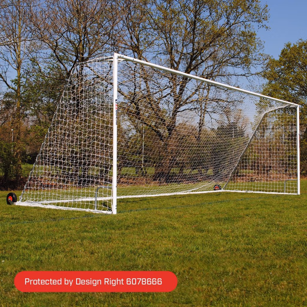 Heavy duty wheeled steel football goals