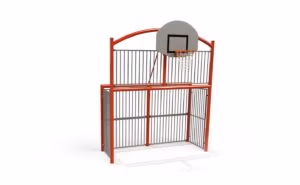 multi-sports goal Classic with basketball hoop and football goal installed at school sports facility