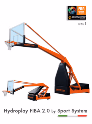 Adjustable portable basketball backstop Hydroplay 2.0 competition model