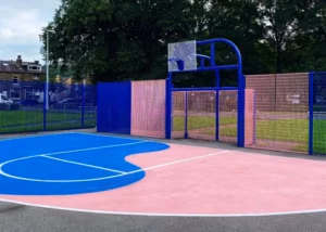 Bespoke MUGA sports facility with custom fencing