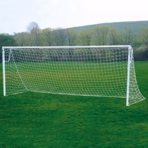 Socketed full size steel football goals