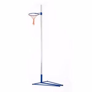 AENA regulation netball post with galvanised adjustable upright and wheeled steel base